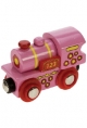 Bigjigs Wooden Railway - Pink 123 Engine